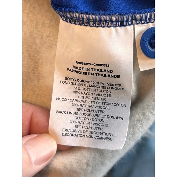 Nike Dri-Fit Mens Royal Chicago Cubs Jersey Button-Up Hoodie Blue Gray SZ Medium - Picture 13 of 15